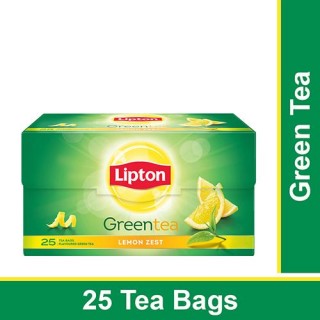 Lipton Lemon Zest Green Tea Bags, 32.5 g (25 Bags x 1.3 g each)
