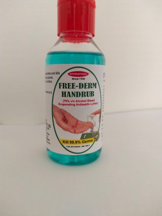 Free-Derm Handrub Sanitizer ( 76% v/v Alcohol based evaporating Antiseptic Lotion) - 100 ml