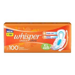 Whisper Choice Ultra Wings Sanitary Pads (Extra Large) - 20 pads