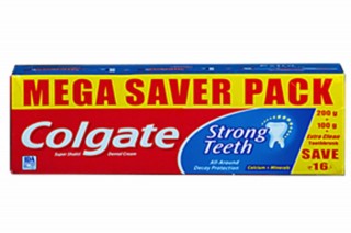 Colgate Strong Teeth Toothpaste Saver Pack  (200g + 100g + Toothbrush) - 300g